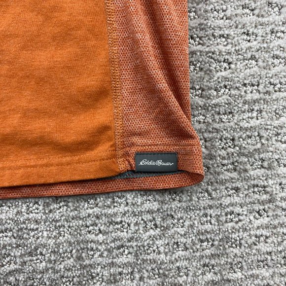 Eddie Bauer Free Dry Golf Shirt Men Large L Orange Casual Breathable Mesh Back - Picture 5 of 9